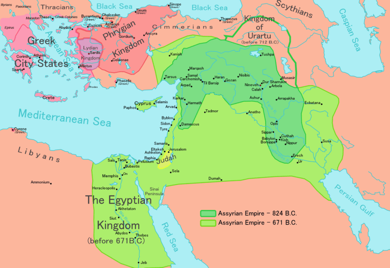 Ningyou tarafından yazılan Neo-Asur İmparatorluğu'nun büyüme haritası