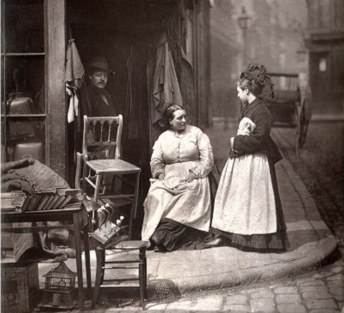 1870'lerde bir Londra sokak manzarası