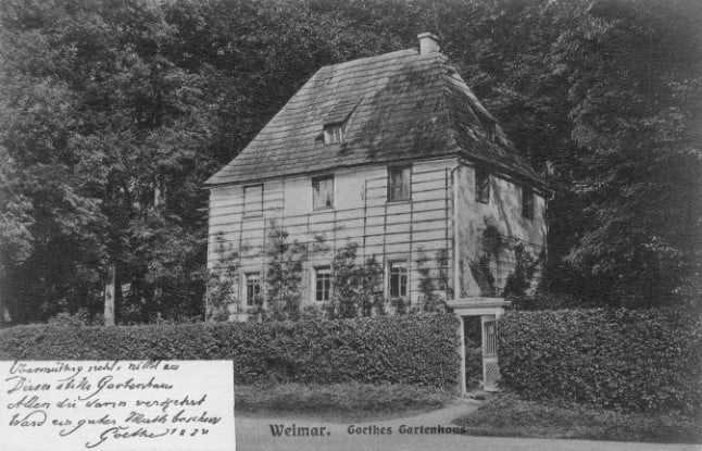 Goethe 'nin Weimar'daki bahçeli evi.