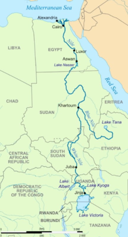 Afrika Nil Nehri Haritası