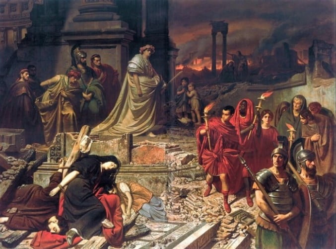 Neron, Roma'nın yanmasını izliyor
