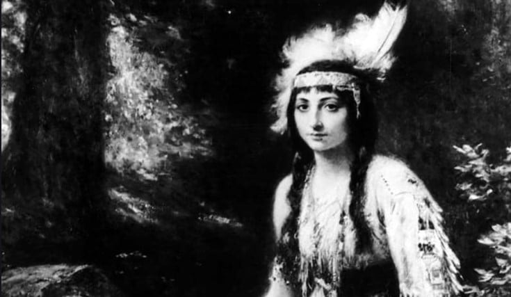 Kızılderili Şef Powhatan’ın kızı Pocahontas 