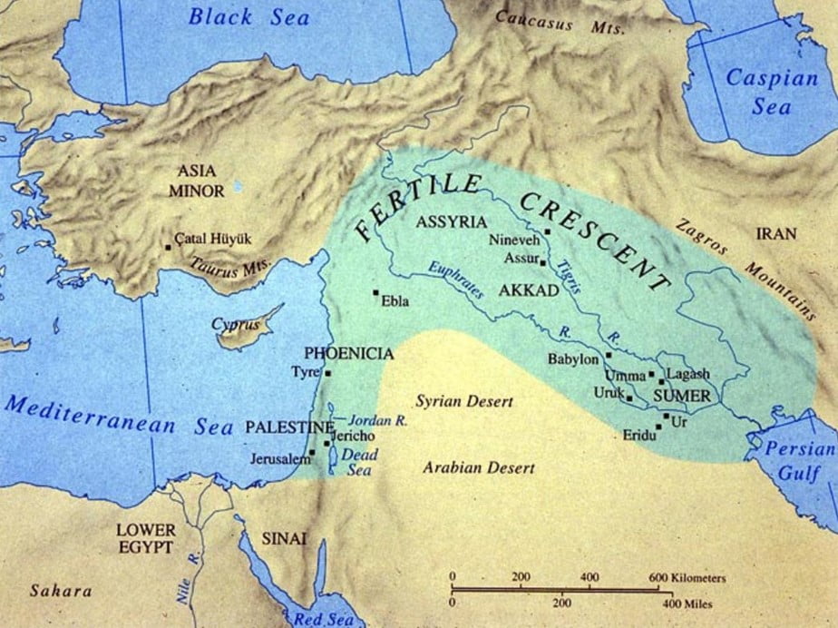 Mezopotamya şehirlerini gösteren harita