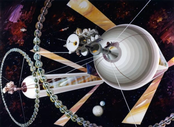 Bu NASA resmi, bir O'Neill Silindirini tasvir ediyor: yabancı bir gezegenin etrafında dönen bir insan yaşam alanı. Yeni bir makale, cüce gezegen Ceres çevresinde bir mega koloni inşa etmeyi öneriyor.