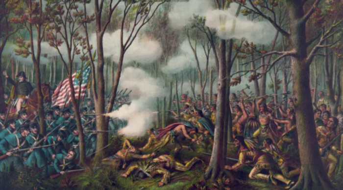General Harrison'ın Tecumshe ile 7 Kasım 1811'de savaştığı Tippecanoe Savaşı