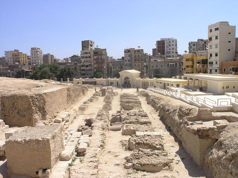 Büyük İskenderiye kütüphanesinin günümüzdeki kalıntıları.