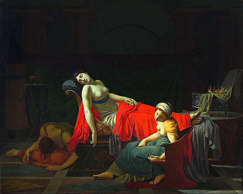 Jean Baptiste Regnault (1796–1797) tarafından Kleopatra'nın ölümü.